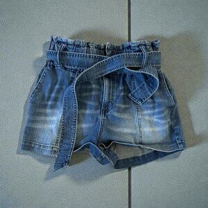 TINSELTOWN Denim High Waist Belted Shorts Size Small